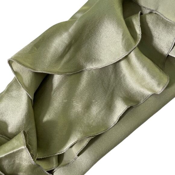 Alessandra Rich Ruffle Gown in Olive Green - Picture 11 of 13
